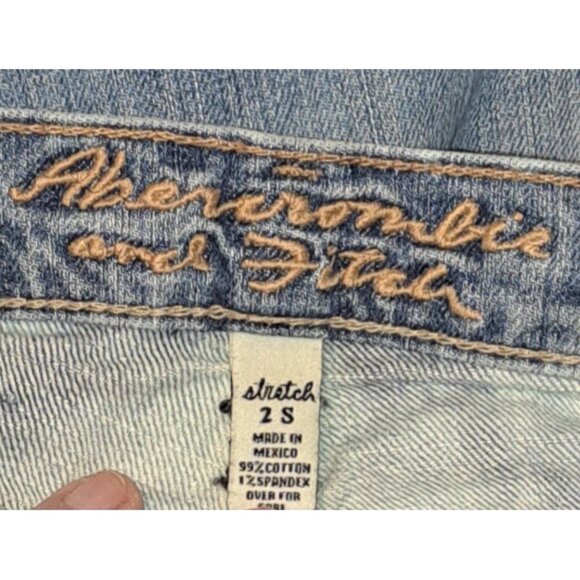 Abercrombie and Fitch Women's Size 2 Blue Stretch Jeans 26x28 Custom Bleached - Picture 5 of 6